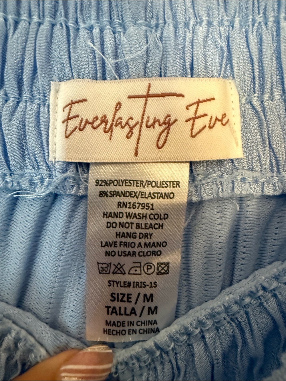 Eve Light Blue Ribbed Two-Piece Jumpsuit Set - Picture 4 of 5